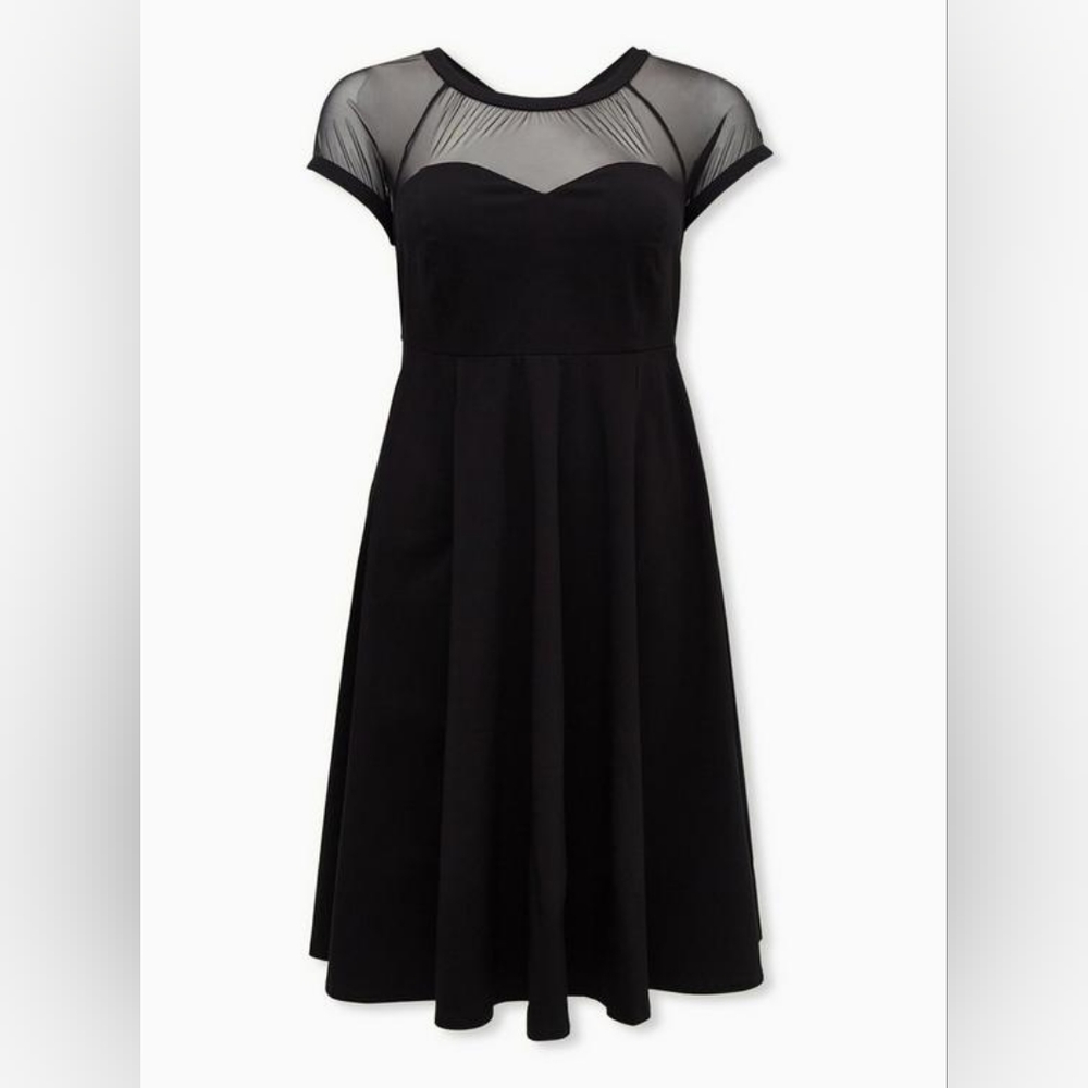 Torrid - Midi Mesh Black Swing Dress - Size 24